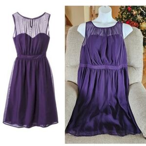 Elegant Purple Sleeveless Dress